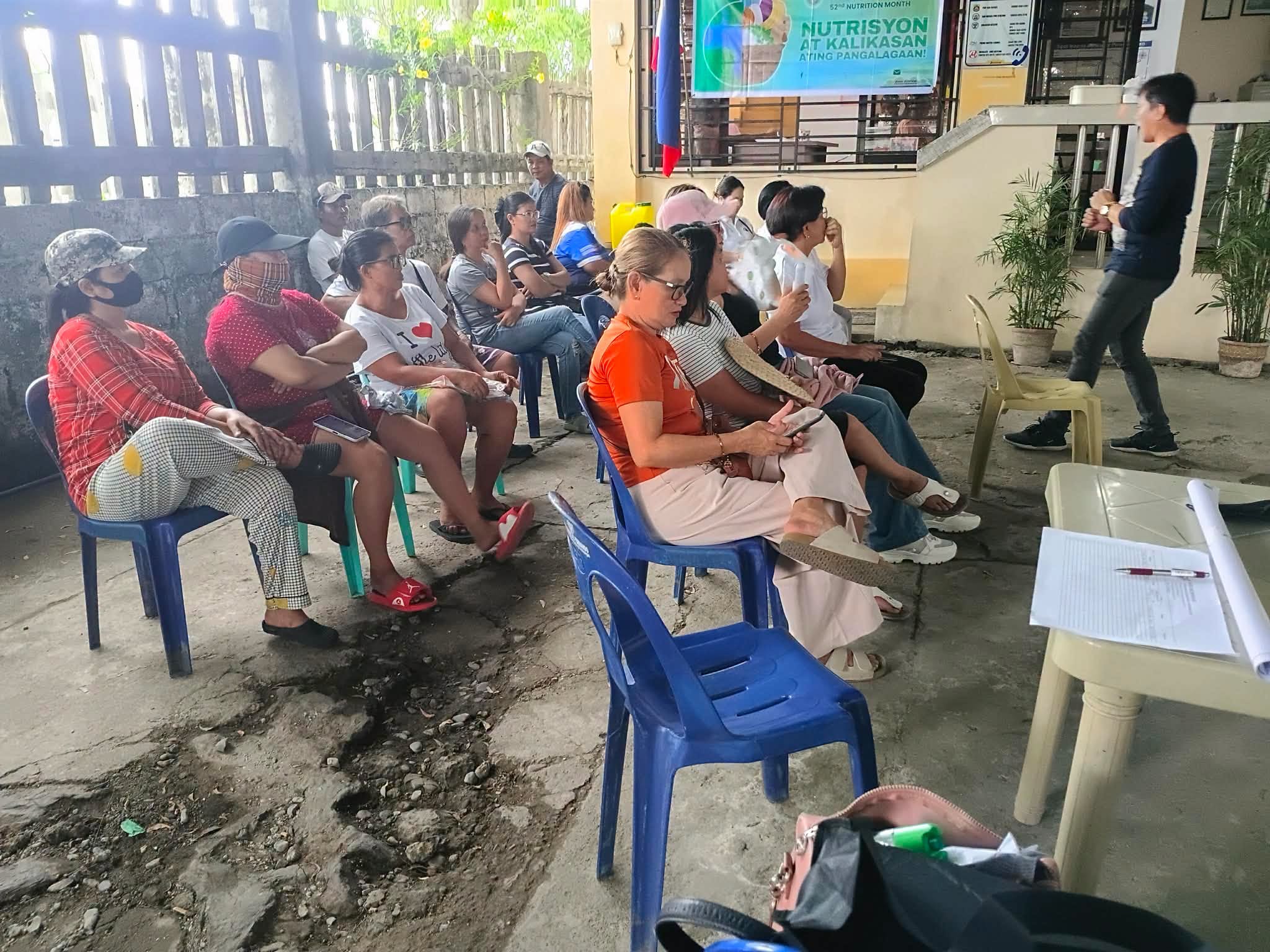 Community members at a nutrition activity in San Rafael, Bulacan